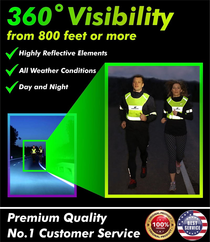 FREEMOVE Reflective Vest Running Gear + 2 Bands & Bag/Ultralight & Comfy Safety Vests with Front Pocket > High Visibility Reflector > for Men, Women > Running, Dog Walking or Cycling - Image 2